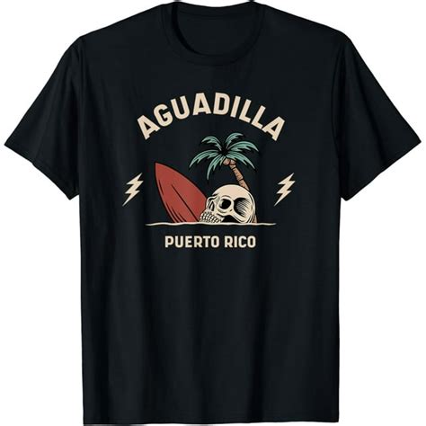 Aguadilla Puerto Rico Vintage Surfing Skeleton Skull T-Shirt - Walmart.com