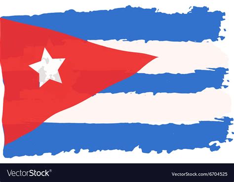 Cuban flag painted brush hand paints art flag Vector Image