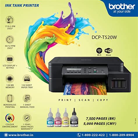 Brother Dcp T W All In One Ink Tank Refill System Printer With Built