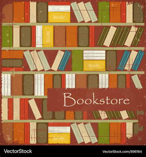 Vintage Bookstore Background Royalty Free Vector Image