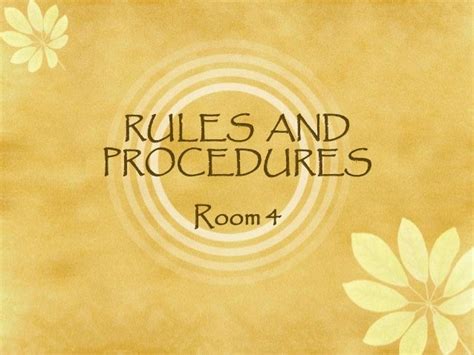 Rules And Procedures