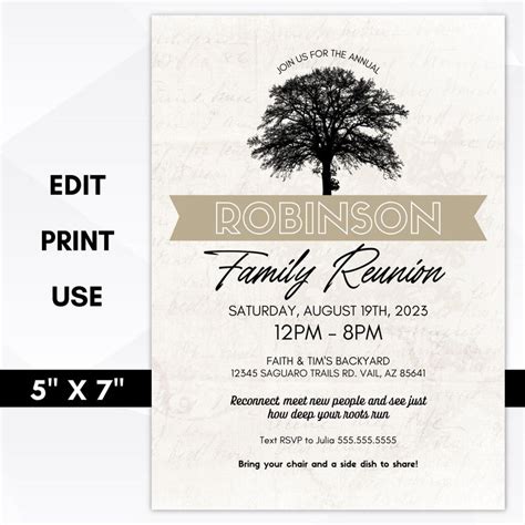 Family Gathering Invitation – Simple Desert Designs