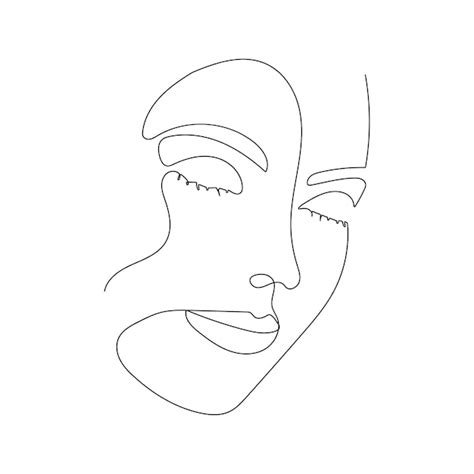 Premium Vector | Continuous line drawing of portrait of a beautiful ...