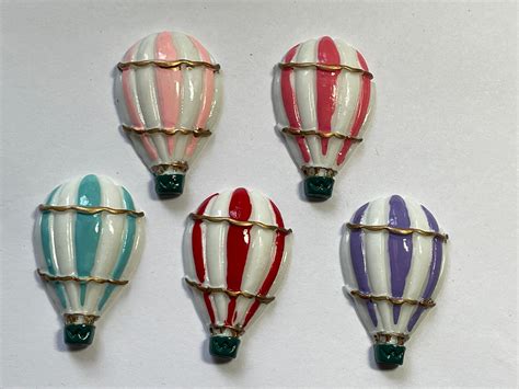 Set Of 5 Hot Air Balloon Magnets Balloon Magnets Fridge Etsy