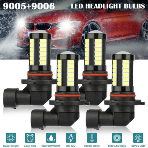 X Led Combo Headlight Bulbs High Low Beam Kit Xenon Super