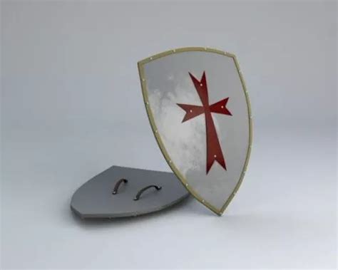 Escudo Templário Medieval Modelo 3D Grátis Obj Open3dModel