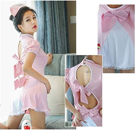 Amazon Yomorio Womens Sexy Nurse Uniform Hollow Out Lingerie