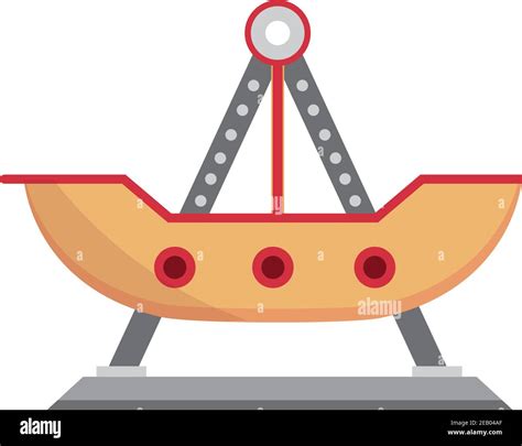 Amusement Park Pirate Ship Ride Carnival Flat Design Vector