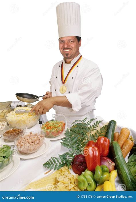 Chef Kok Stock Foto Image Of Geïsoleerd Wortelen Omelet 1753176