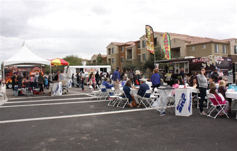 Crowd of People at Queen Creek Block Party, Queen Creek, Arizona ...