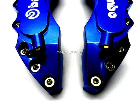 Big Dark Blue Brembo Style Brake Caliper Covers Kit Pcs Front Rear Ebay