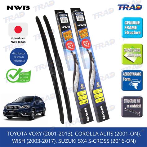 Jual Wiper Depan Hybrid Frameless Nwb Japan Corolla Altis Voxy Wish