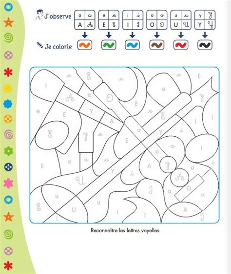 Coloriage Magique cp Lettres Voyelles dessin gratuit à imprimer