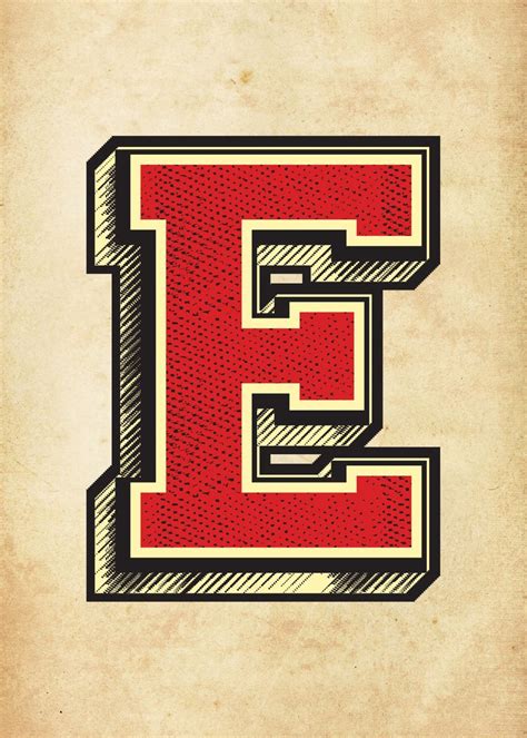 Vintage Letter E Poster Picture Metal Print Paint By Oliart Displate