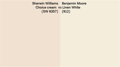 Sherwin Williams Choice Cream Sw 6357 Vs Benjamin Moore Linen White