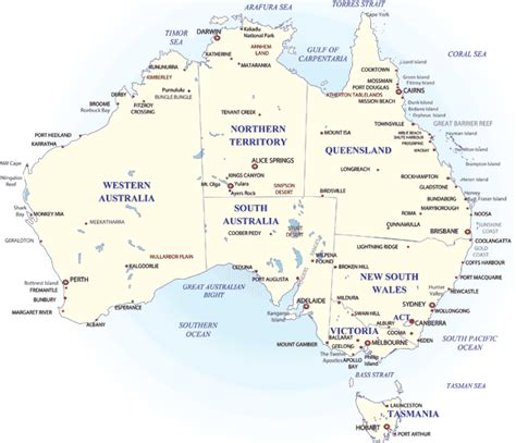 Australia Map With Cities And Towns United States Map