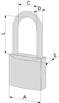 Lucchetto In Ottone Cisa Locking Line Arco Lungo Larghezza Esterna 40