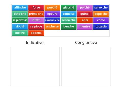 Connettivi Indicativo O Congiuntivo Group Sort