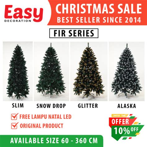 Jual Pohon Natal Mini Tinggi 60 Cm 2 Ft Feet Daun Cemara Fir Alaska