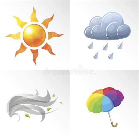 De Vector Symbolen Van Het Weer Vector Illustratie Illustration Of