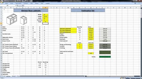 Kitchen Cabinet Cut List Excel | www.resnooze.com