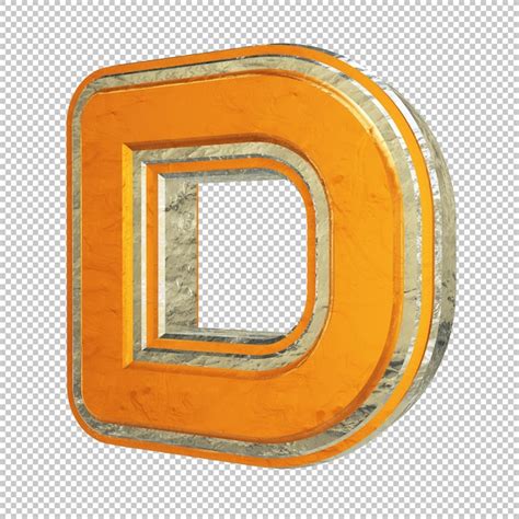 Premium PSD Letter D 3d Render