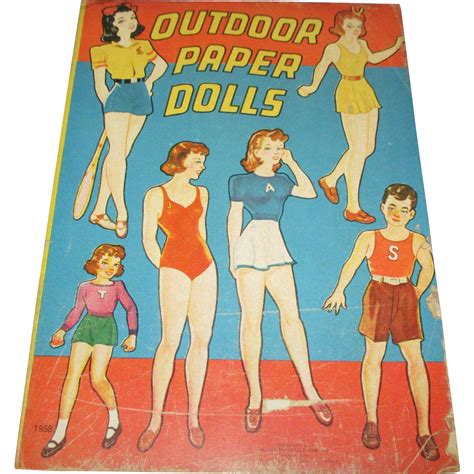 Vintage Paper Doll Set Outdoor Paper Dolls Uncut Kathys Dolls