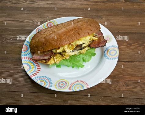 Enormous Omelet Sandwich Stock Photo Alamy