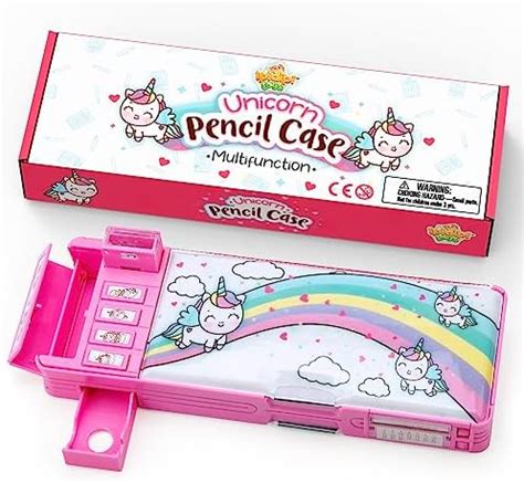 Amazon Hot Focus Unicorn Multifunction Pencil Case Pencil Box For Girls Compartments