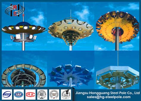 Hot Dip Galvanized High Mast Light Pole Custom Commercial Light Posts