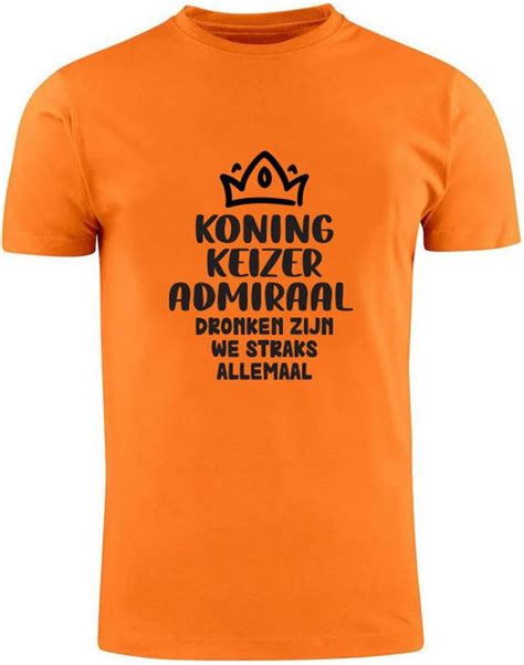 Dronken Worden We Allemaal Oranje Dames T Shirt Koningsdag Koning