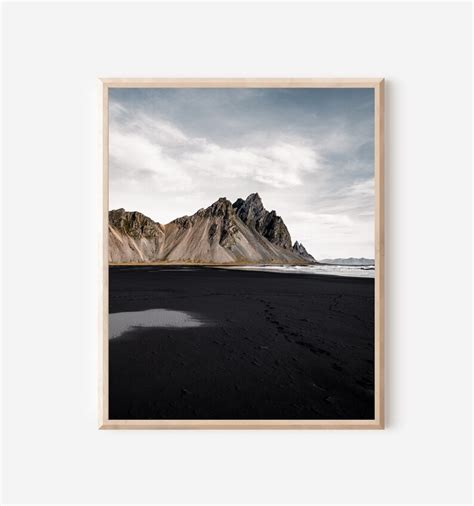 Vestrahorn Black Sand Beach Iceland Photography Print Nordic - Etsy