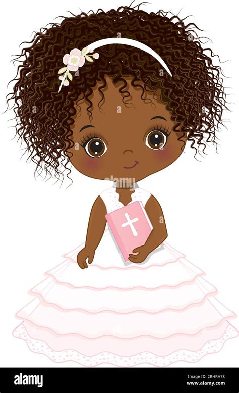 Vector First Holy Communion African American Girl Stock Vector Image