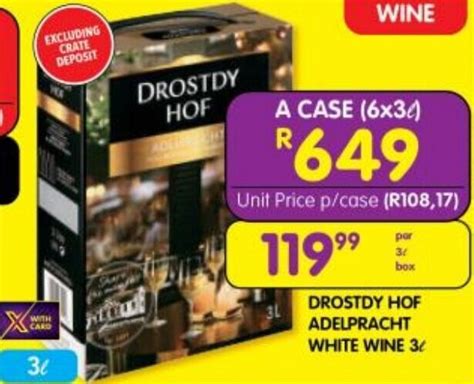 DROSTDY HOF ADELPRACHT WHITE WINE 3L Offer At Shoprite