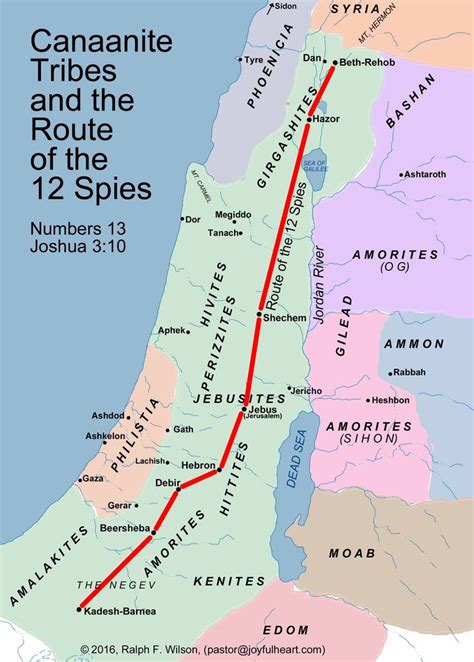 A Map Showing The Route Of Jesus S Journey Through The Land Of Canaane