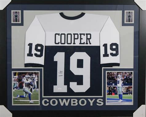 Amari Cooper Signed Dallas Cowboys 35x43 Custom Framed Jersey Jsa Coa