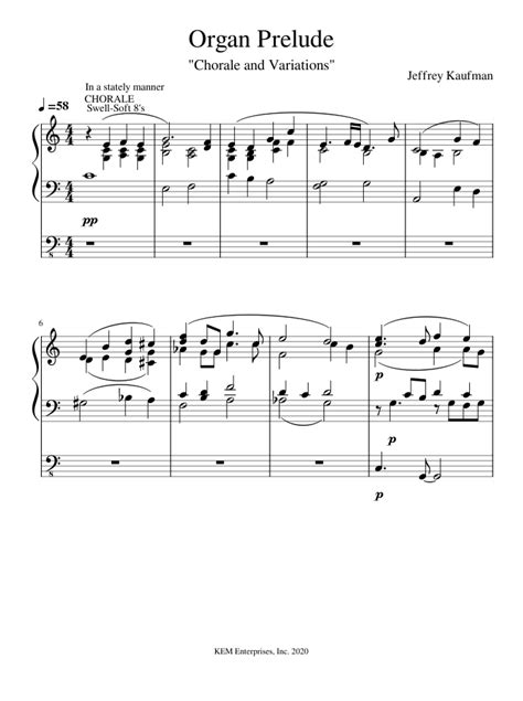 Organ Prelude2 Sheet Music For Organ Solo