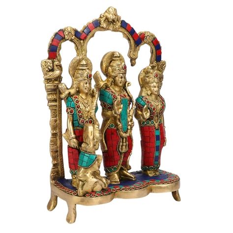 ARTVARKO Brass Metal Lord Ram Darbar Murti Rama Sita Laxman Hanuman God