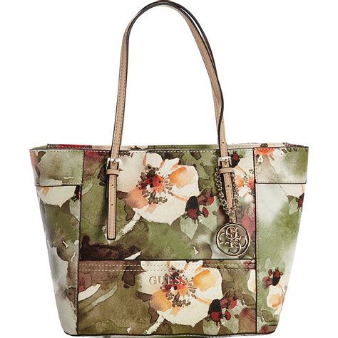 Guess Floral Tote. GUESS Factory Women's Circlewood Floral Tote.