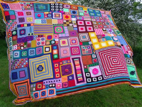 Large Patchwork Crochet Blanket Granny Square Haken Breien En Haken