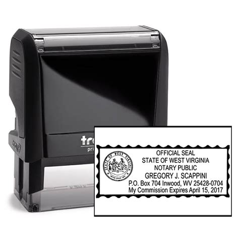 West Virginia Notary Rectangle Seal All State Notary Supplies