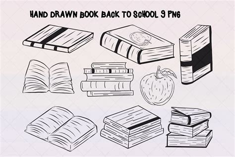 Hand Drawn Book Back to School Line Art Graphic by bldigital.art61 · Creative Fabrica