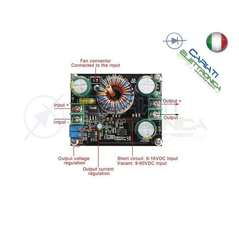 STEP UP 600W 10A Convertitore DC DC Boost Regolabile Alimentatore G