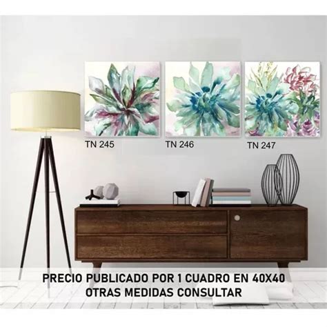 Cuadros Tripticos Flores Impresos En Tela Arte Moderno En Venta En