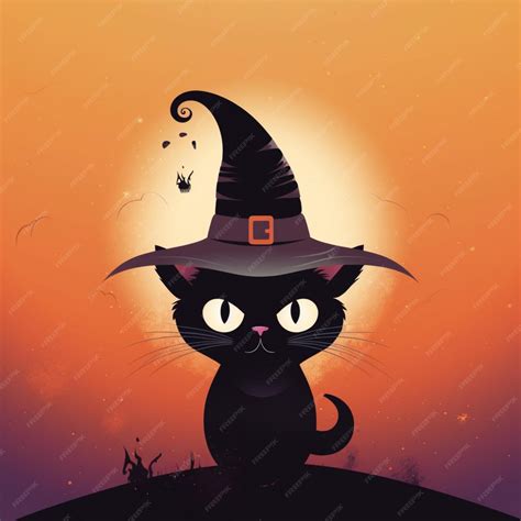 Premium AI Image | portrait of halloween cat wearing witch costume