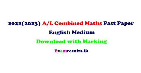 20222023 Al Combined Maths Past Paper In English Medium Download