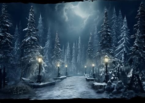 Winter Wonderland Forest Backdrop Christmas Photography Background