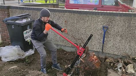 Tree Stump Removal Using Farm Jack Easy Way First Time Part 2 Youtube