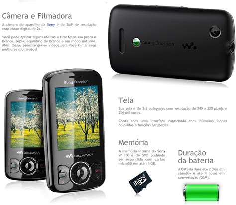 Celular Abrir E Fechar Sony Ericsson Spiro W Preto Gsm C Mera