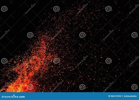 Bonfire Sparks On Night Background Stock Photo Image Of Spark